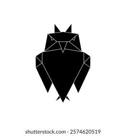 Owl Shape Inspired by Origami Form, can use for Logo, Pictogram, Bird Figure, Website, Apps, or Graphic Design Element. Vector Illustration