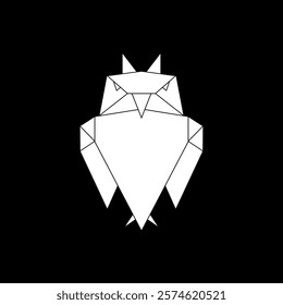 Owl Shape Inspired by Origami Form, can use for Logo, Pictogram, Bird Figure, Website, Apps, or Graphic Design Element. Vector Illustration