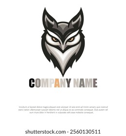 Owl shape logo with minimal art
