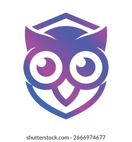 Owl shield logo design. cyberspace, security, protection logo icon template
