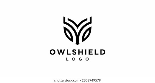 Owl Shield Logo Design Security Symbol Icon Vector EP