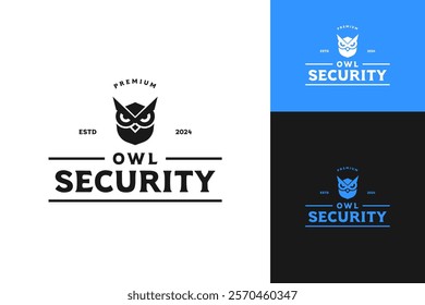 Owl shield logo design for security template vector symbol illustration