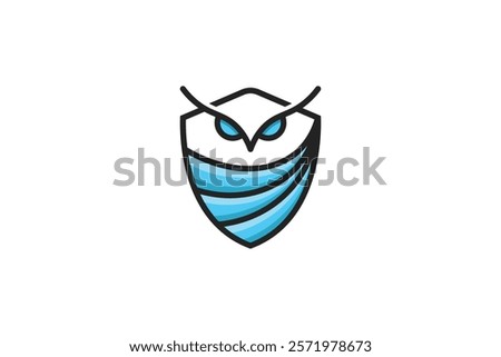 Owl Shield Logo – Smart Protection Symbol in Modern Outline Style