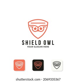 diseño del logotipo de la ciencia de owl shield