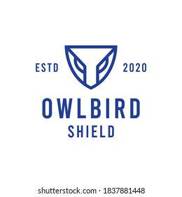 Owl Shield Technology logo design Vector