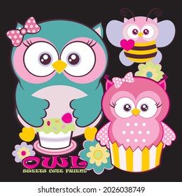 owl show is suitable for use for drawing t-shirts, sleeping or casual clothes for girls, accessories covers or coloring paper and everything related to it.
