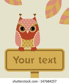Owl with a sign