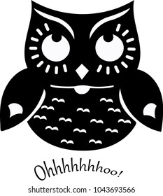 owl silhouette clip art. Vector illustration of owl for tatto and t-shirt design.