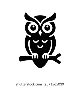 Owl silhouette icon vector art illustration design