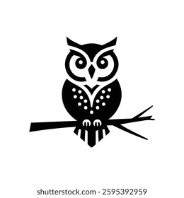 Owl silhouette icon vector art design template