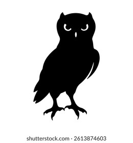 Owl silhouette icon vector flat design on white background.