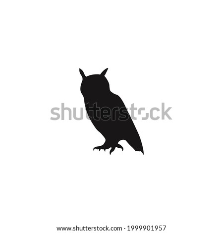 owl silhouette icon vector on a white background