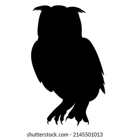 Owl Silhouette Isolated On White Background Stock Vector (Royalty Free ...
