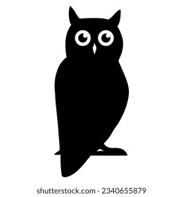 Owl silhouette isolated. Vector illustration