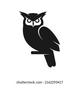 owl silhouette logo vector template