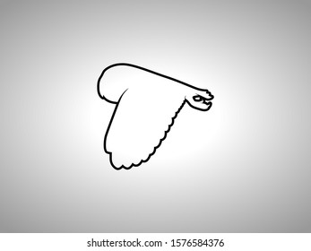 Owl Silhouette on White Background. Isolated Vector Animal