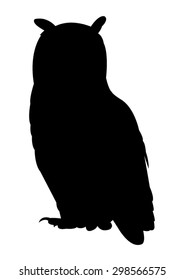 Owl Silhouette on White Background