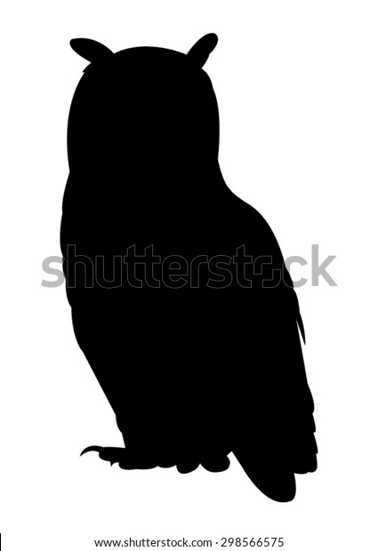 Owl Silhouette On White Background Stock Vector (Royalty Free) 298566575