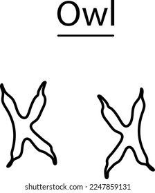 Owl Silhouette with trails. Vector Illustration on white background
