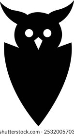 Owl silhouette vector art design. Owl bird vector. Simple black owl vector