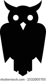 Projeto de arte vetorial de silhueta de coruja. Vetor de ave de coruja. Vetor de coruja preta simples