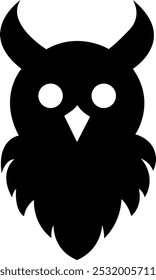 Owl silhouette vector art design. Owl bird vector. Simple black owl vector