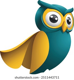 Owl silhouette vector art illustration with white background