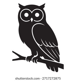 Ícone de logotipo de vetor de silhueta de coruja Design