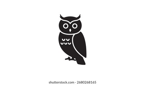 Owl silhouette vector on white background