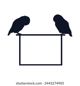 Owl Silhouette Vector Set Illustration