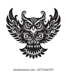 A Owl silhouette vector style