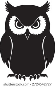 Vetor de Silhueta de Coruja - Wise Night Bird Ícone Design