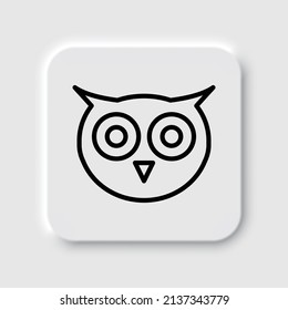 Owl simple icon. Flat desing. Neumorphism design.ai
