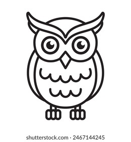 owl simple icon, wisdom academic symbol, vector illustration 