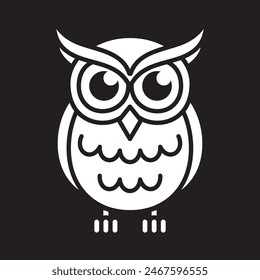 owl simple icon, wisdom academic symbol, vector illustration 