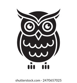 owl simple icon, wisdom academic symbol, vector illustration 