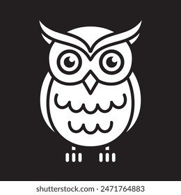 owl simple icon, wisdom academic symbol, vector illustration 