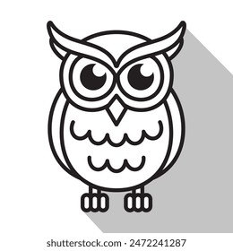 owl simple icon, wisdom academic symbol, vector illustration 