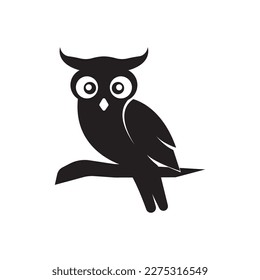 Owl simple icon,illustration design template.