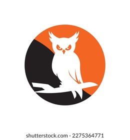 Owl simple icon,illustration design template.