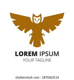 Owl simple line logo design minimalist vector.