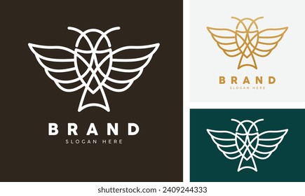 Diseño de logotipo de línea simple Owl