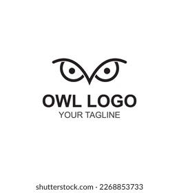 Diseño de plantilla de logotipo simple de búho