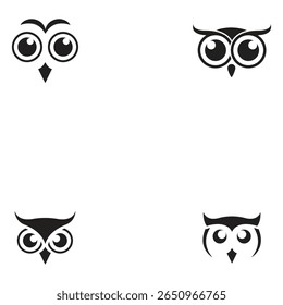 owl simple logo vector illustration template design