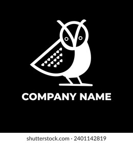 Owl simple mascot logo design illustration
