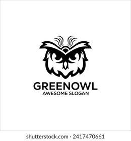 owl simple mascot logo design Illustration