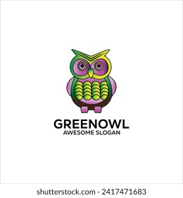 owl simple mascot logo design 