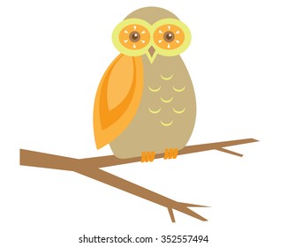 Owl sitting on branch