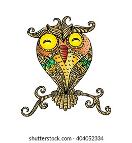 Owl sitting on branch