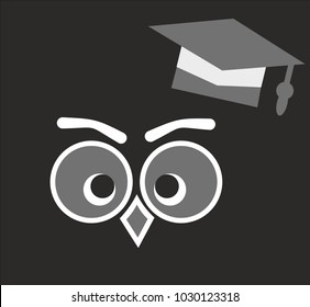 Owl sitting on a branch, vector
